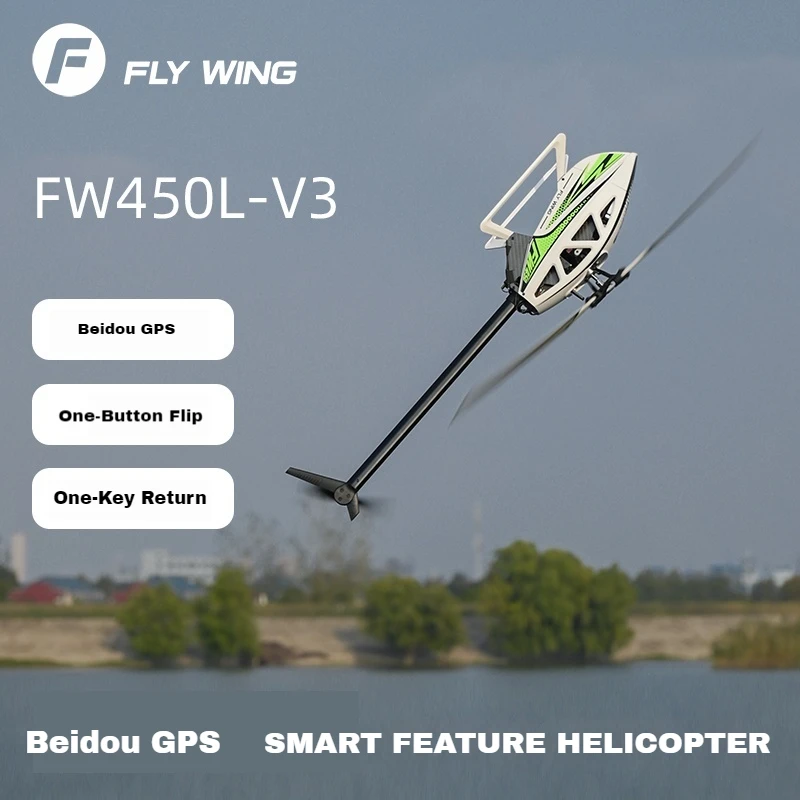 FLY WING RC Plane FW450L Single Rotor Aerobatic Helicopter 6-Channel Electric Dual Brushless BeiDou GPS RC Aircraft Kids' Gift