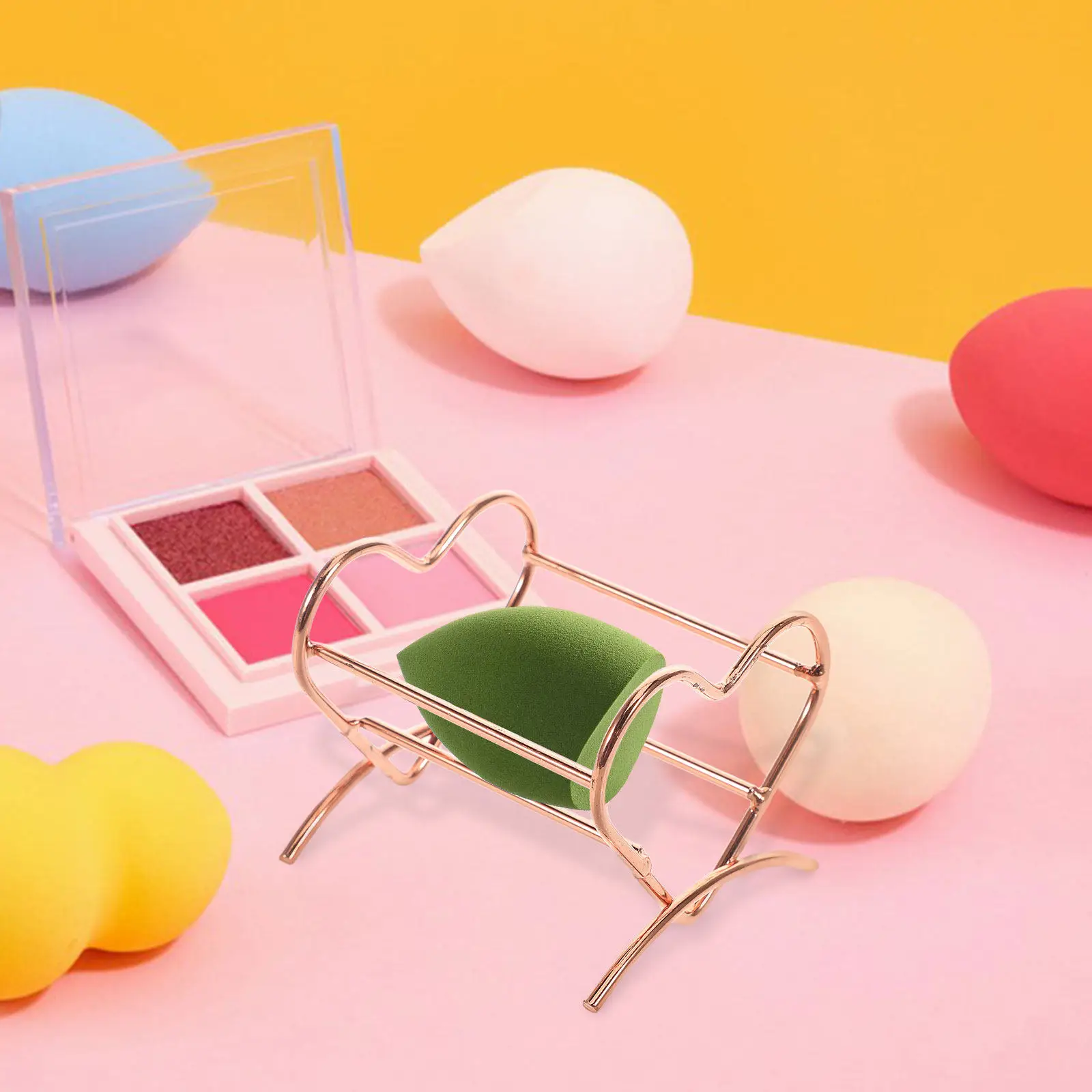 Beauty Sponge Storage Stand Heart-Shaped Makeup Puff Holder Sponge Dryer Organizer Blender Tool Vanity Accessory