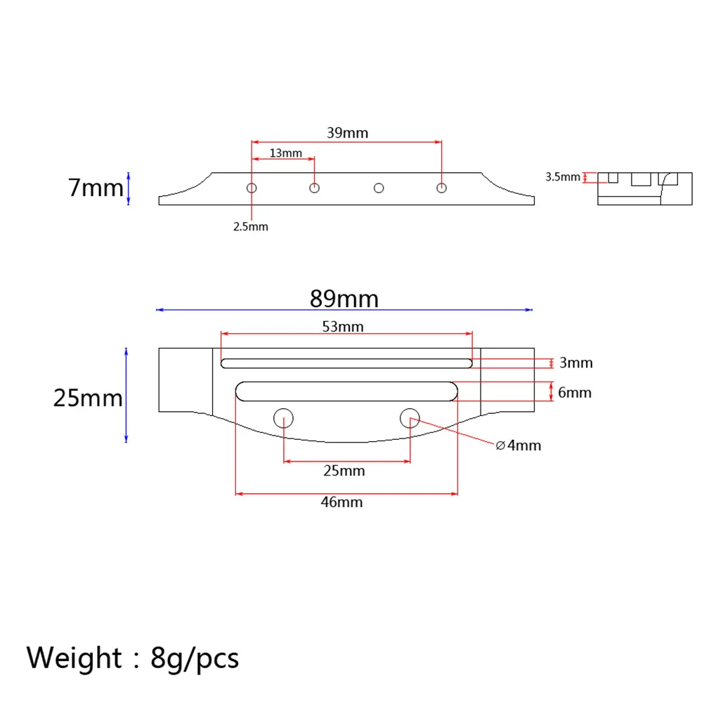 

Professional 4 String Wooden Guitar Bridge for Guitar Bass Superior to ABS Plastic Richer and More Stable Sound Brown