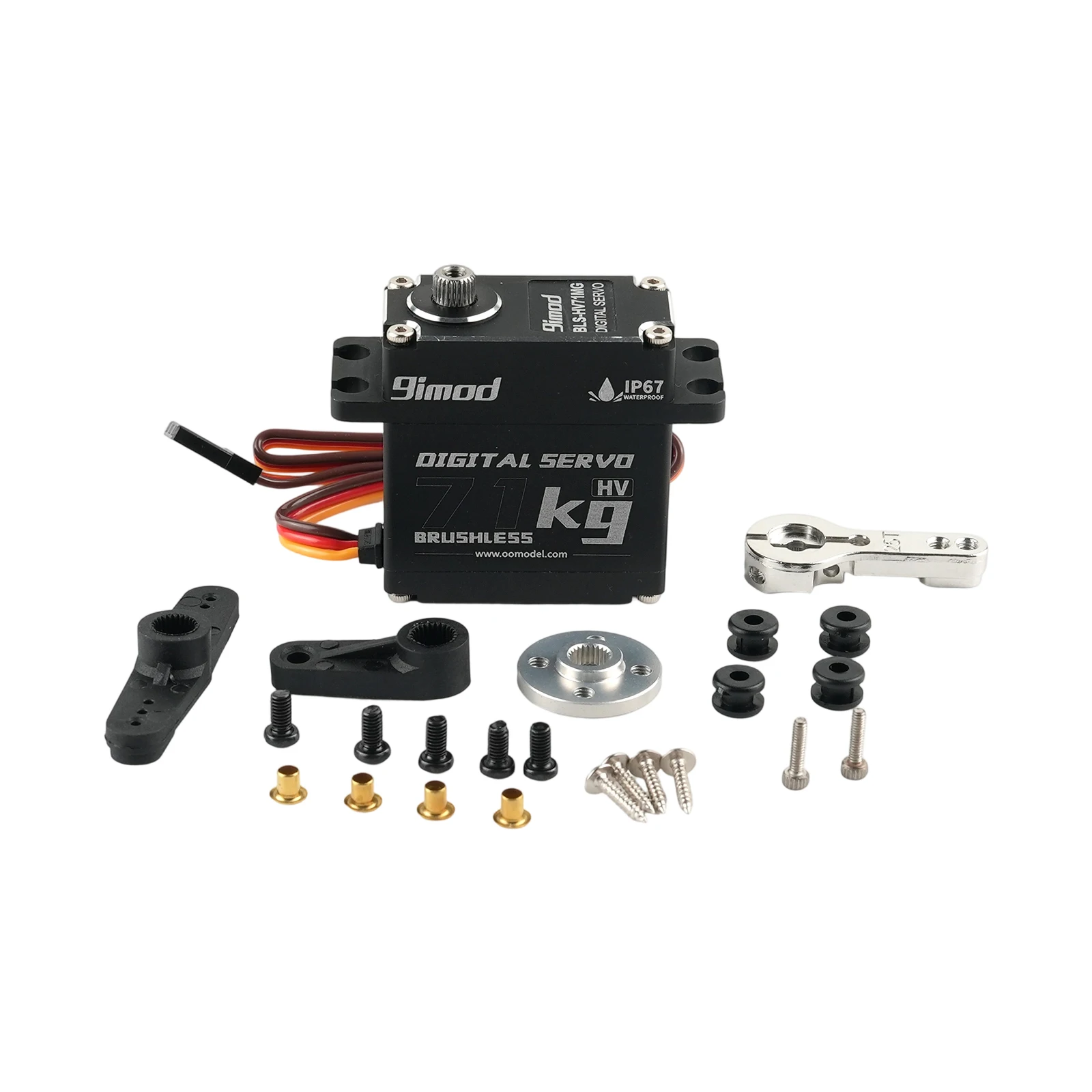 Motor servo digital de metal sem escova, 71kg, 180/270/360 graus, servos de alto torque, peças diy para modelo de carro robô rc