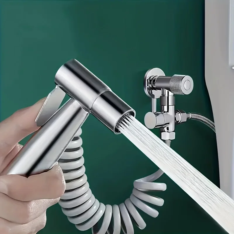 Stainless steel toilet spray gun set - toilet and bathroom faucet, kitchen and bathroom accessories faucet wash spray