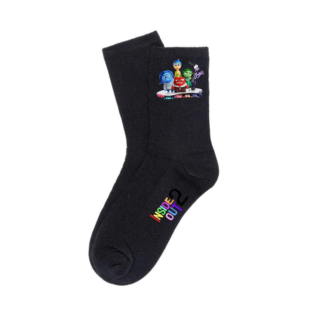 Disney Inside Out 2 Kids Cute Long Socks Fashion Cartoon Boy Girl Cartoon Casual Knitting Stockings Comfortable Accessories Gift