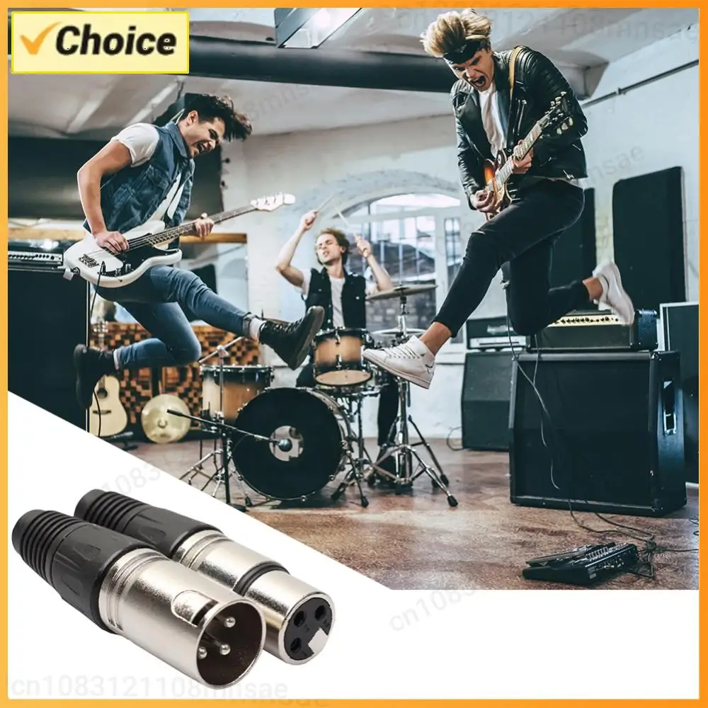 8pcs MIC Cable Terminal 4 Male 4 Female 3Pin Cannon XLR Connector Zinc Alloy Socket Panel Mount Chassis for Power Amplifier