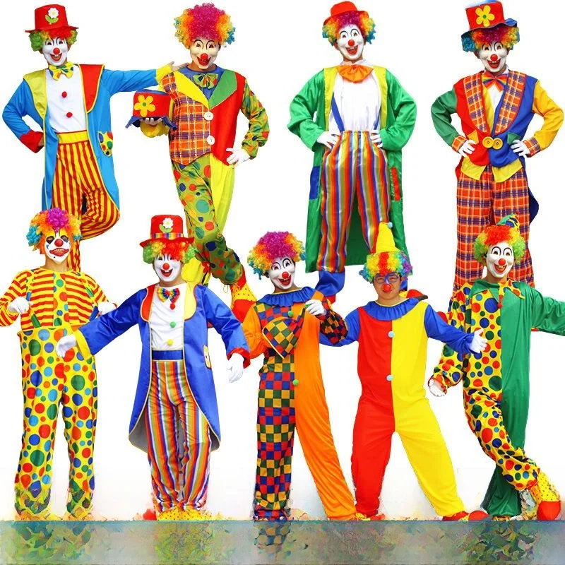 

Хэллоуин цирковой клоун костюм для выступления комплект маленький костюм клоуна традиционный китайский сценический костюм женский модный тренд