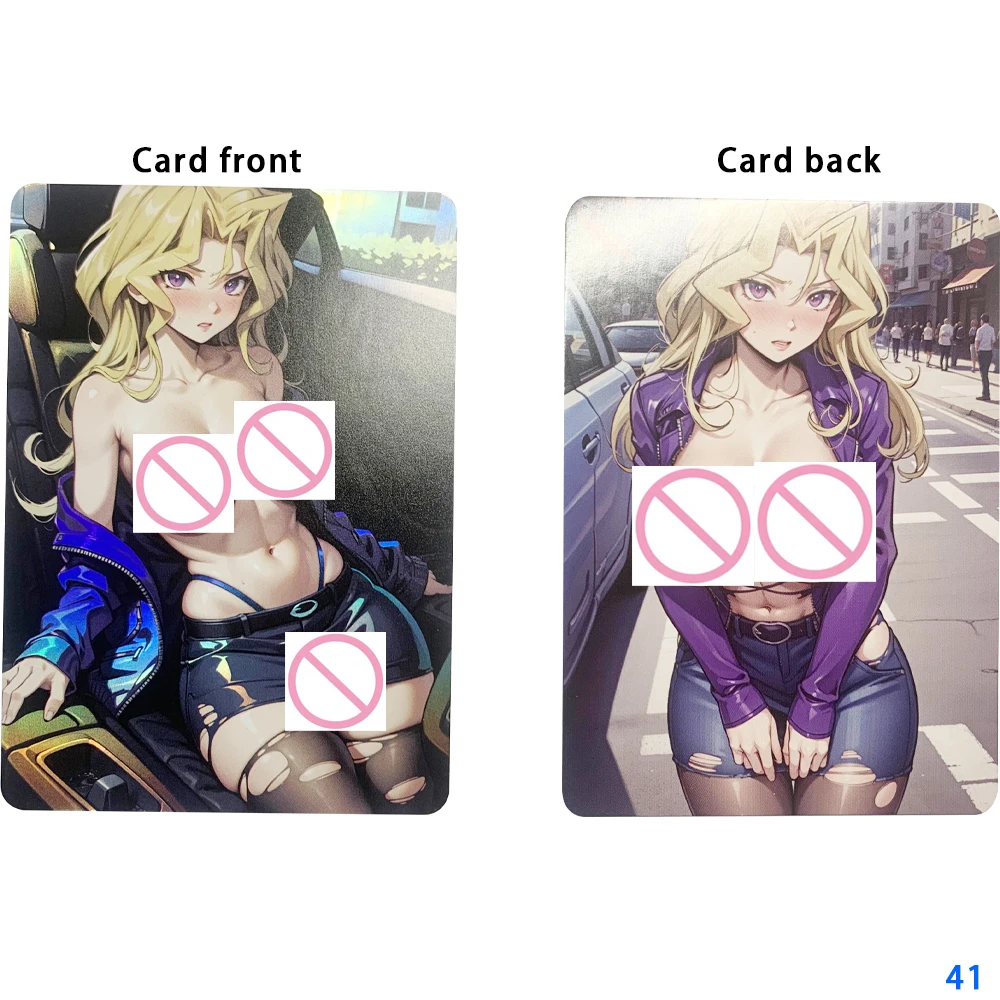 Anime Sexy Nude Collection Card Black Magician Girl Naked Big Chested Beauty Card Refractive Color Flash Otaku Gifts 63*88mm