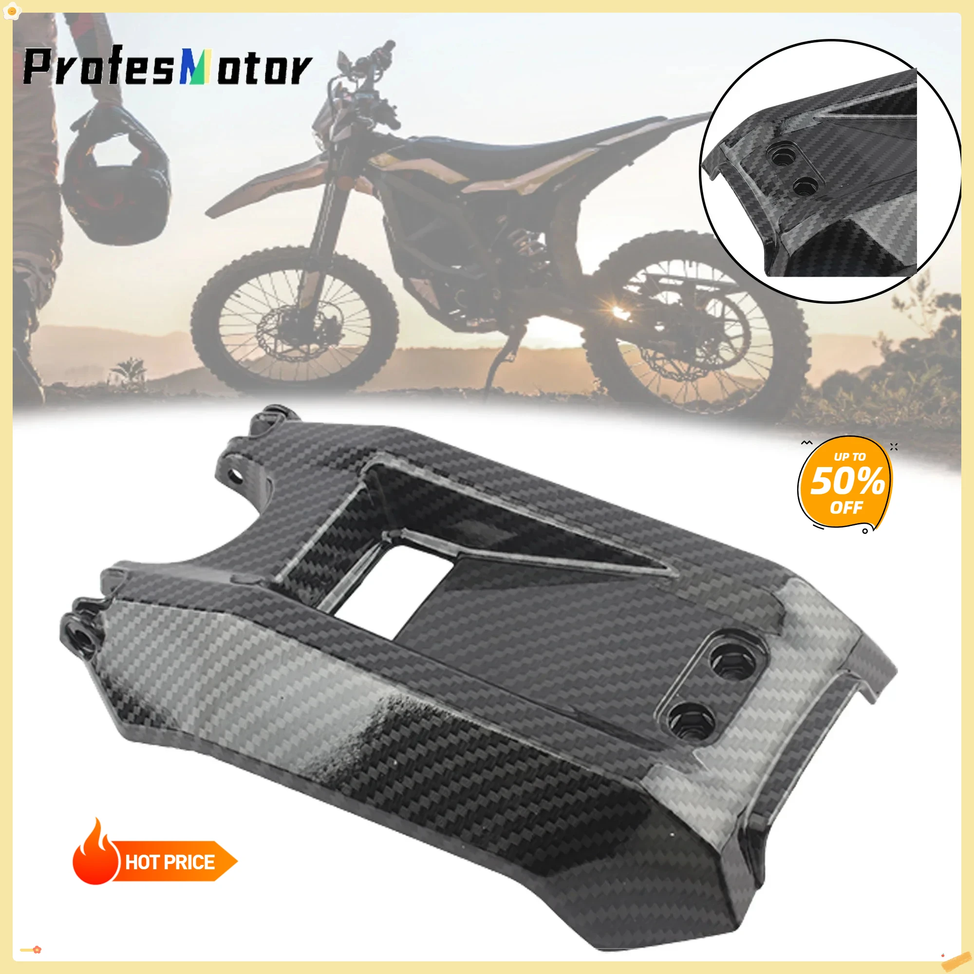 Surron Accessories Light Bee X Segway X260 Motorcycle Accessories Carbon Fiber Battery Compartment Cover Bike Off-Road