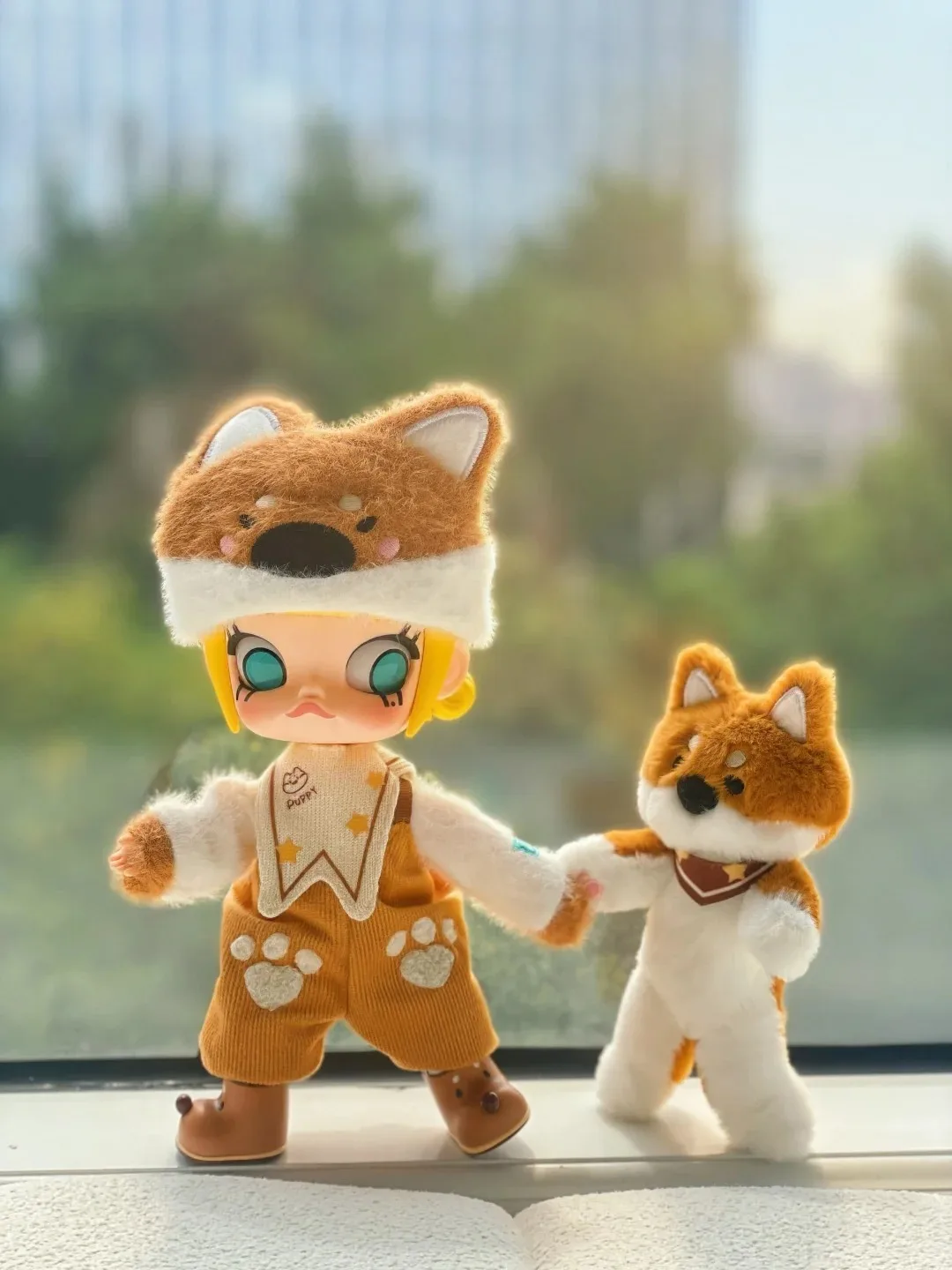 POPMART Original Genuine Molly Series Bear Bread and Hugging Shiba Inu 1/8 Action Figure BJD Blind Box Exquisite Decorative Gift