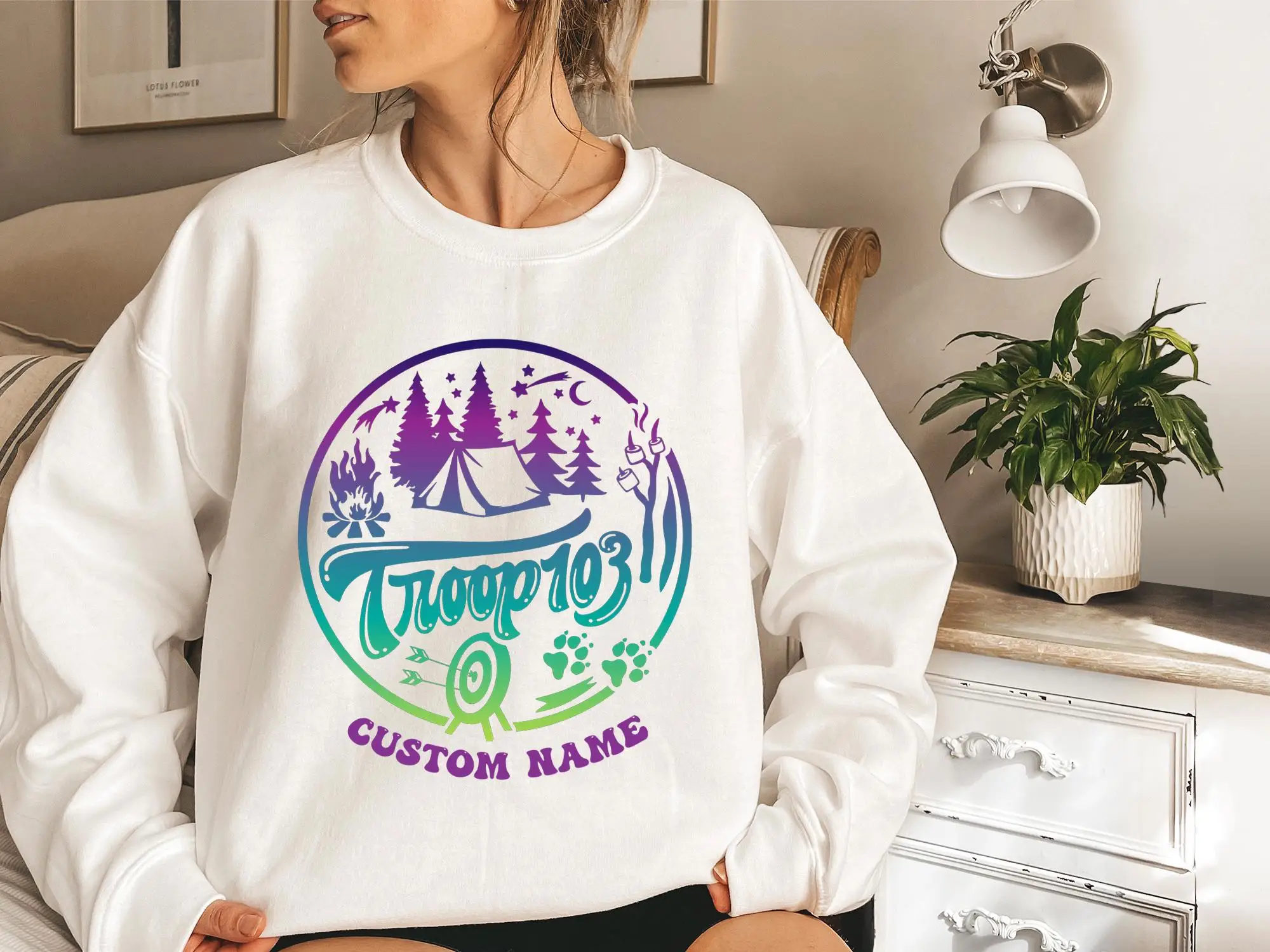 Sweat-shirt Scout personnalisé, numéro de troupe de Camp personnalisé, chemise de Camping, chemise de troupe, t-shirt de Camping pour filles