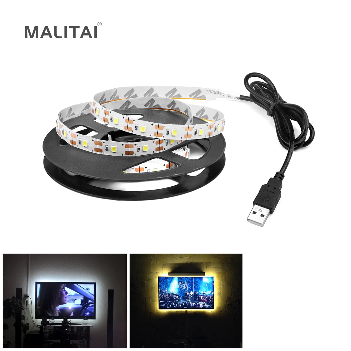 USB LED Strips 2835 Ciepła biel DC 5V LED Strip Light TV Mirror Backlight Lighting Tape Room Decor Lamp Ribbon LED String Light