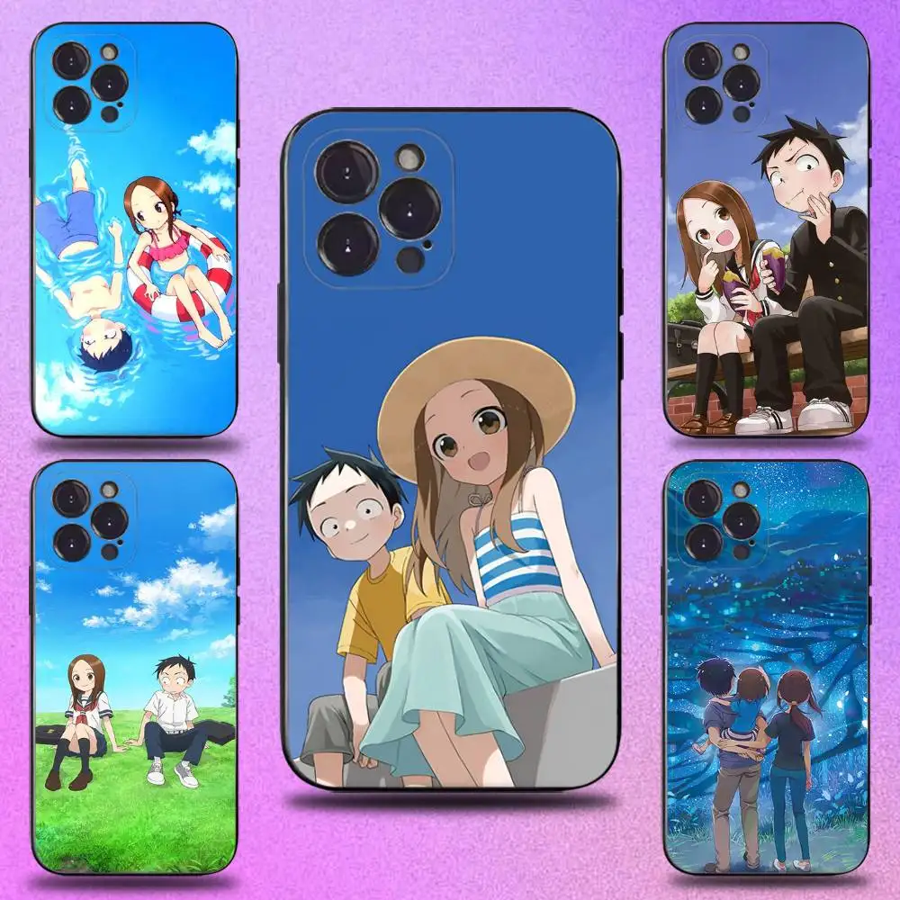 

Karakai Jozu no Takagi San Phone Case For iPhone 16,15,14,13,12,11 Plus,Pro Max,XS,X,XR,SE,Mini,8,7,Soft Silicone Black Cover