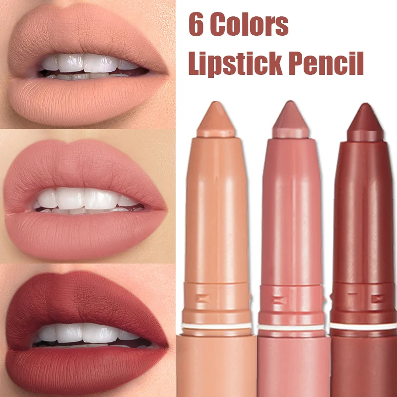 2 In 1 Lipliner Waterdichte Matte Lippenstift Potlood Make-Up Lip Tint Sexy Rode Contour Langdurige Hydraterende Lipliner Cosmetica