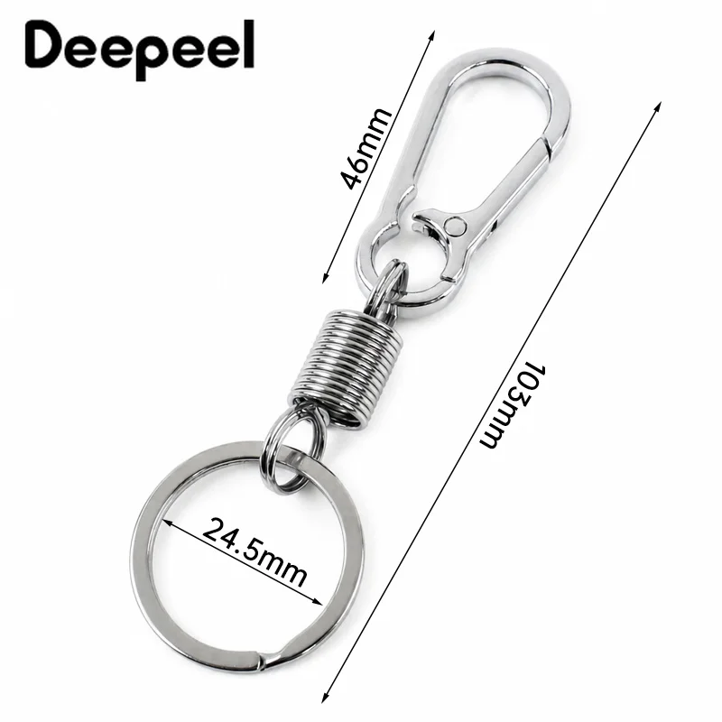 5/10Pcs 103mm Metal Carabiner Clips Belt Buckel Key Ring Backpack Spring Snap Hook Handbag Keychain Connect Loop DIY Accessories view 3