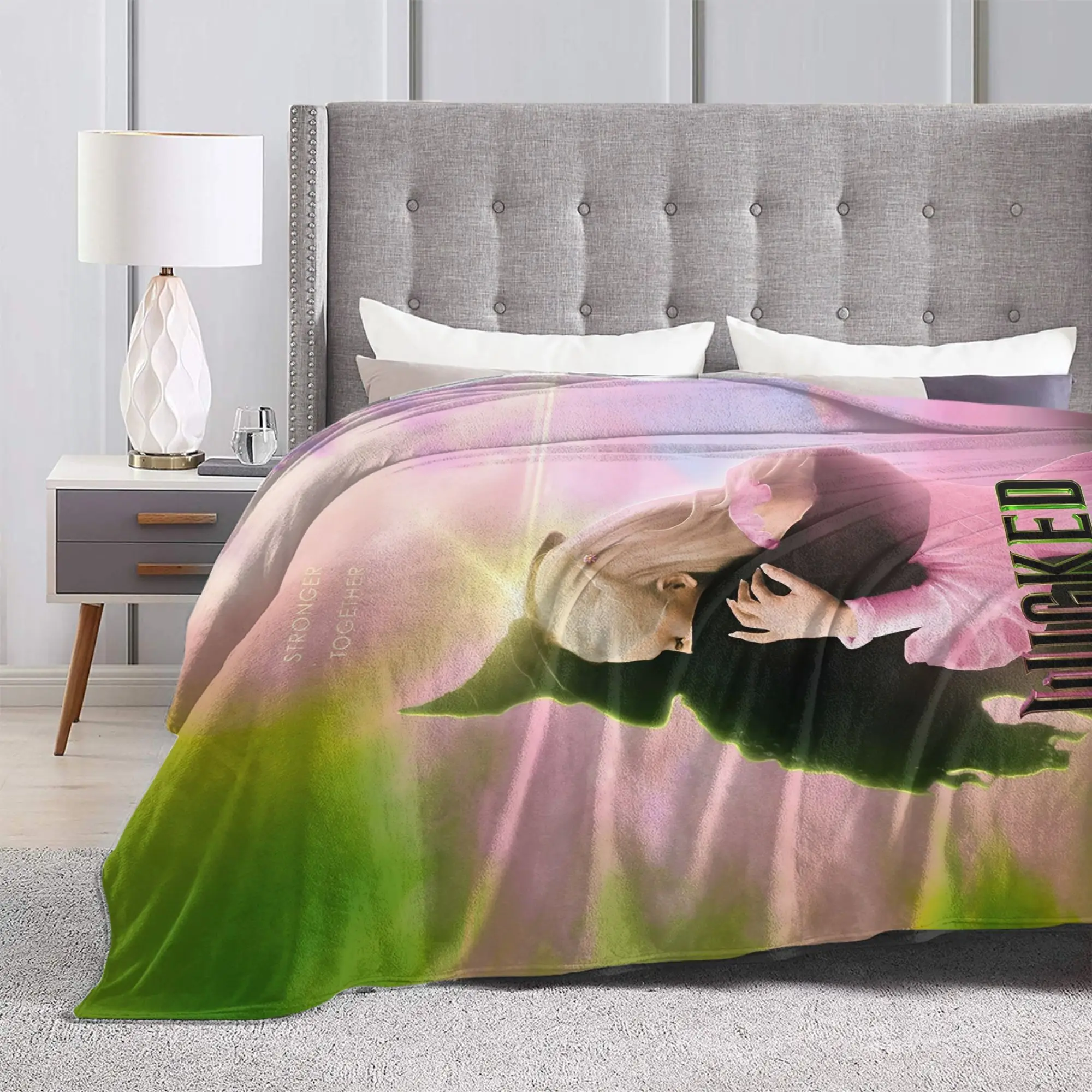 سوبر شريرة الفيلم الموسيقي 2024 رمي بطانية قسط الصوف الفانيلا خفيفة الوزن بطانية سرير الدافئة بطانيات قطيفة استخدام كل موسم