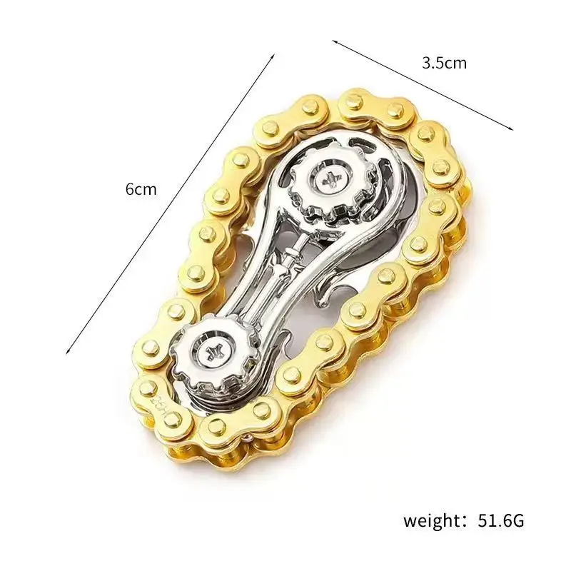Metal chain wheel mechanical flywheel fingertip gyroscope anti pressure anxiety bicycle chain adult boring stress relief toy