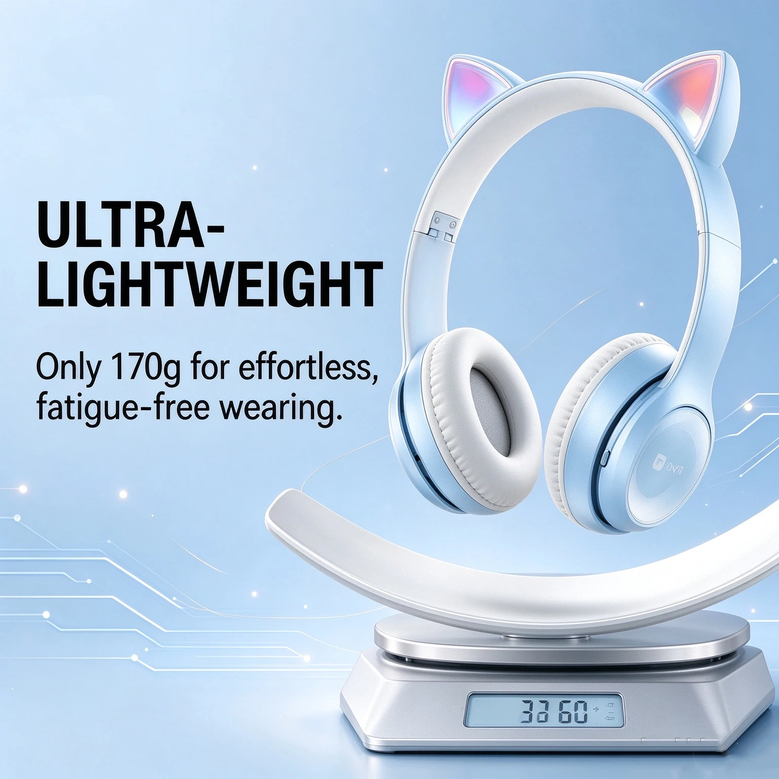 P47M Cuffie Bluetooth 5.0 con  - Cat Ear Bluetooth Headset Led recensione e prezzo