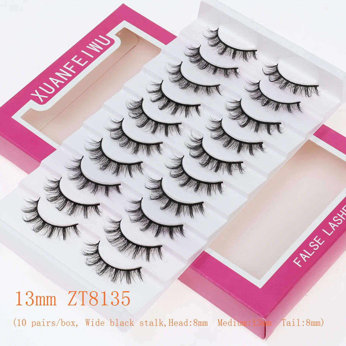 Xuanfeiwu Natural Realistic Fluffy Anime Eyelashes, One-Piece Party Light Makeup Easy-To-Apply Hard Stem False Eyelashes for Daily Work DIY Self-Grafting Eyelashes