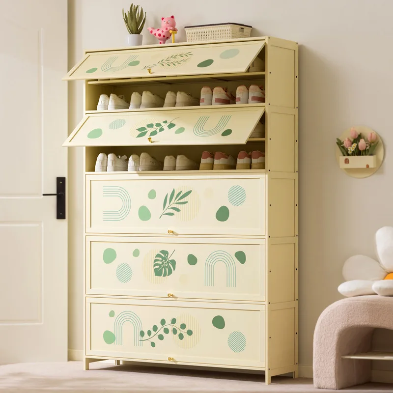 #Multi layer bamboo and wood shoe cabinet, dust-proof storage cabinet