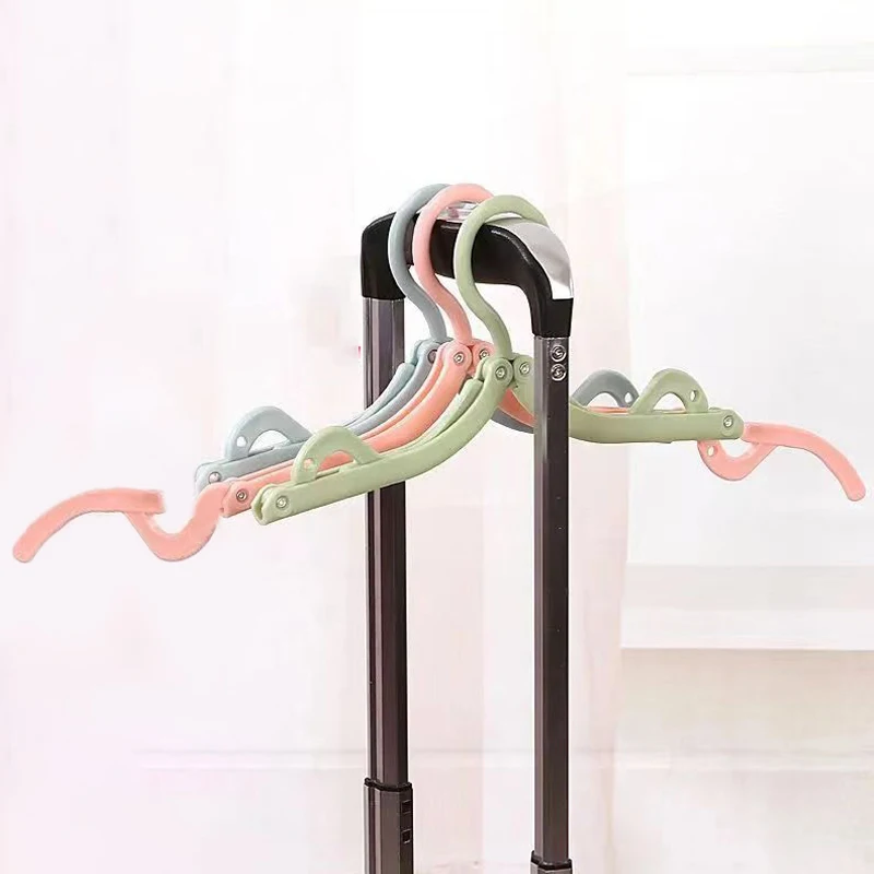 

Random Multi-functional Plastic Clothes Hanger Travel Space Saving Foldable Hanger Creative Clothes Rack Children Baby Hanger