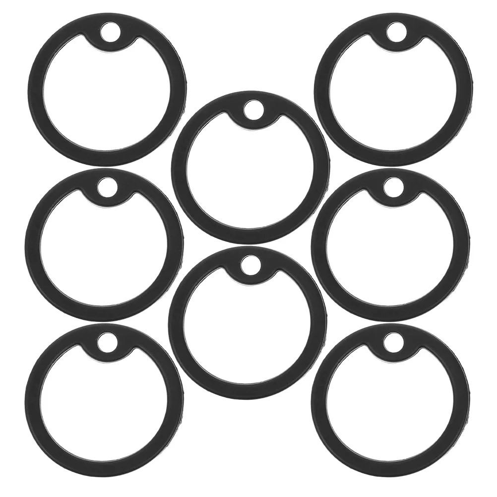 

8pcs Silicone Dog Silencers Black Rubber Pet Collar Noise Reduction Protector Covers Flexible For Small Dogs Round Tag Covers