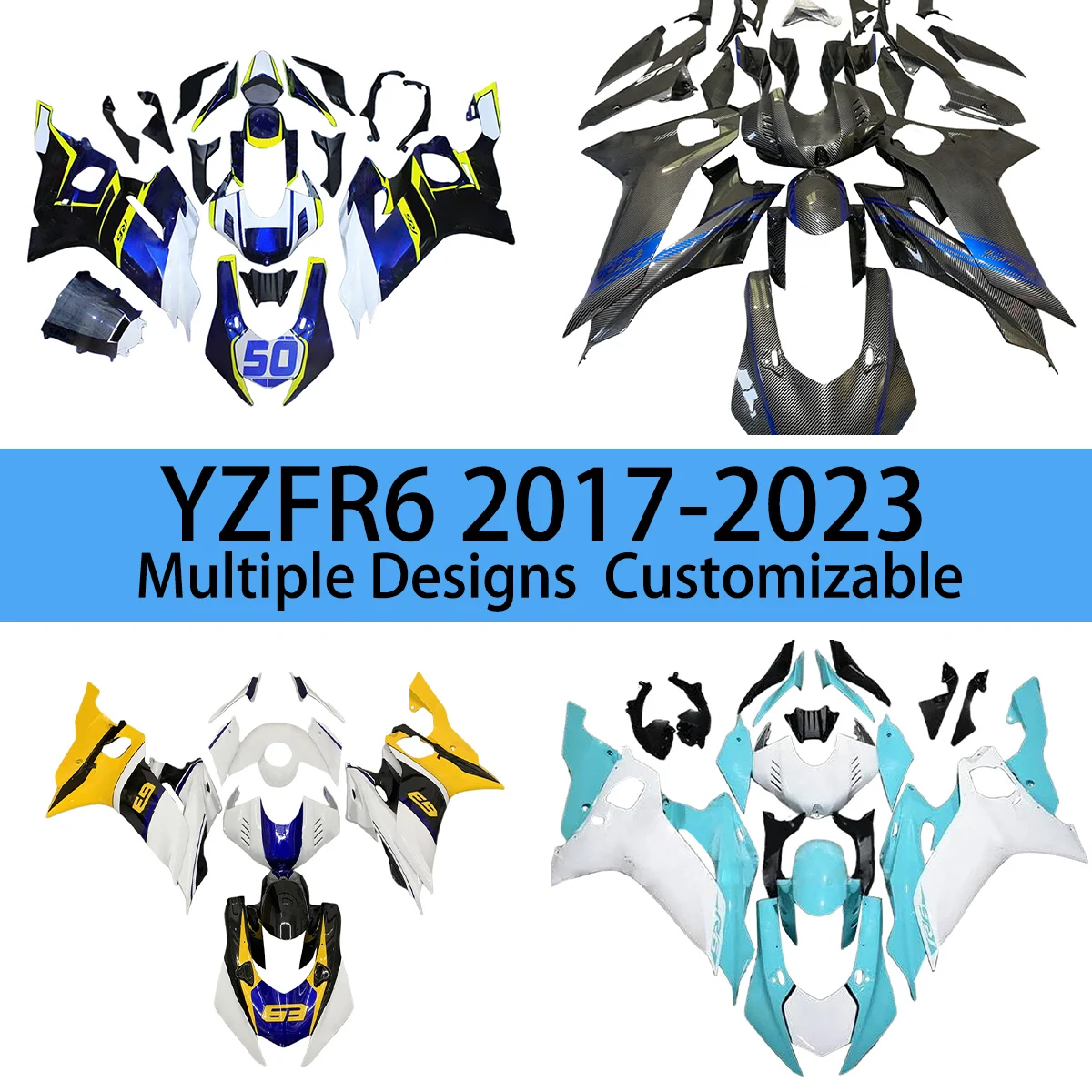 

For YAMAHA YZF R6 2017 2018 2019 2020 2021 2022 2023 Dirt Motor Trail Bike Fairings Kit YZFR6 17-23 Motorcycle Fairing Set