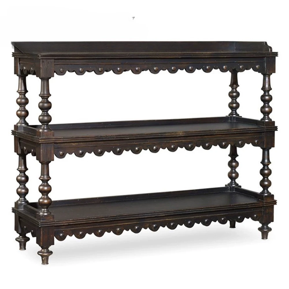 Solid Wood Multi Layer Shelf  Entryway Console Table Storage Cabinet Sideboard Living Room Side Table