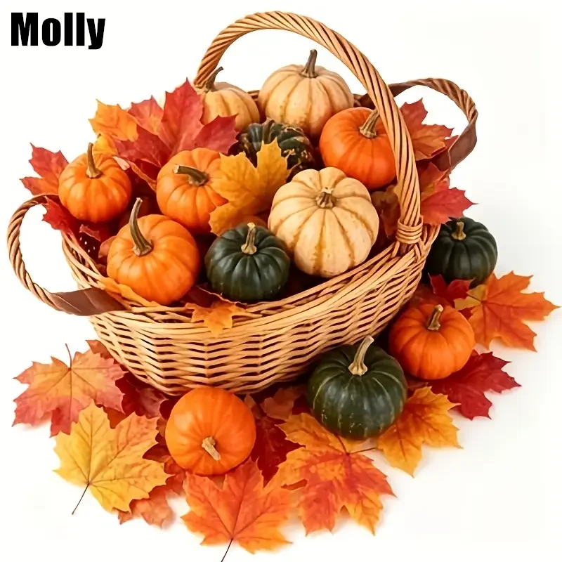 9PCS Colorful Artificial Pumpkins for Halloween Decorations Simulating Vegetables for Halloween Harvest Festivals Home Decor