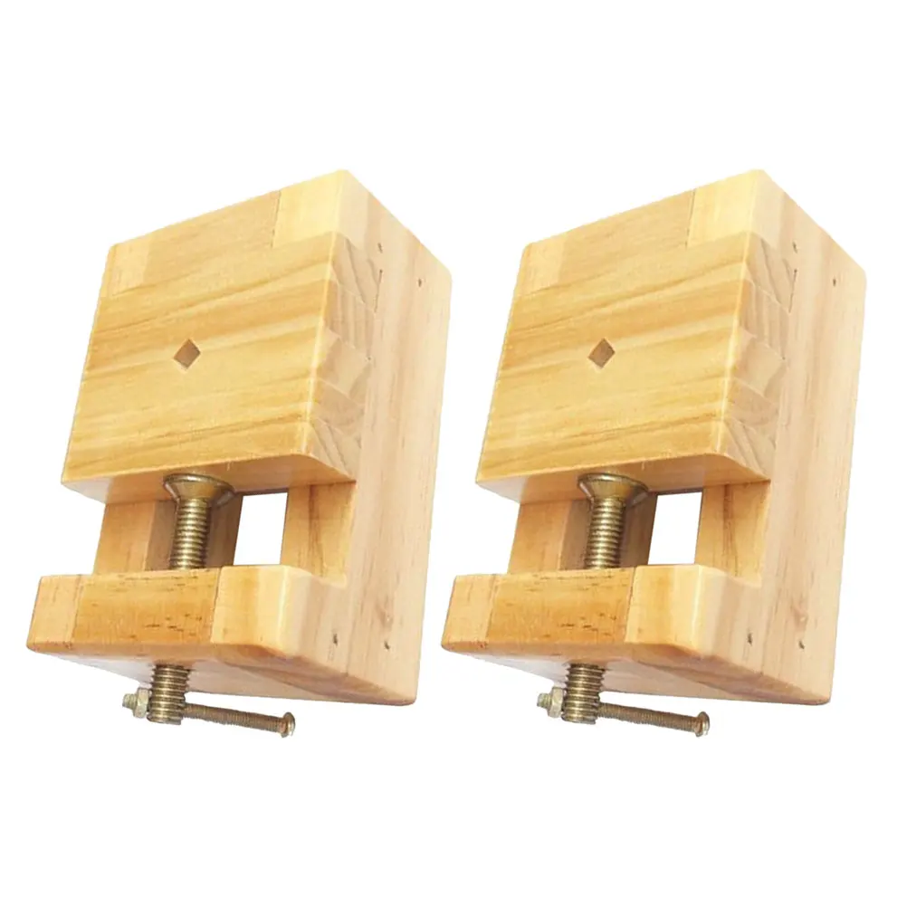 

2pcs Seal Engraving Bed Pine Wood Bench Clamp Stone Clamping Tool Carving Workbench DIY Wood Vise Stable Fixation
