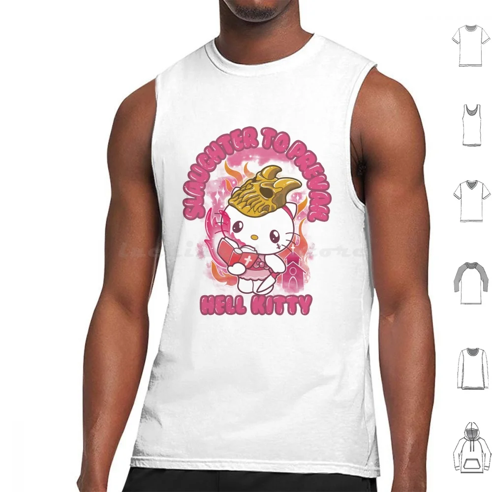 The Pinky Hell Kitty Tank Tops Print Cotton Kostolom Slaughter To Prevail Jack Simons Metal Music Deathcore Lorna