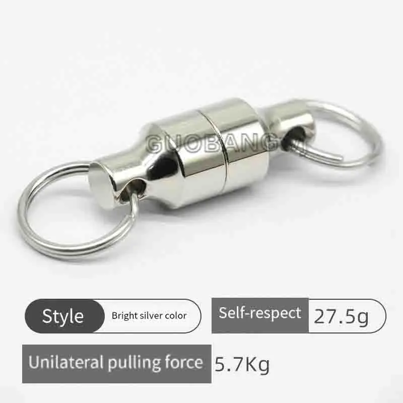 Strong Magnetic Buckle for Fishing & Hiking, Quick-Release Anti-Loss Metal Magnet Clip with Rope