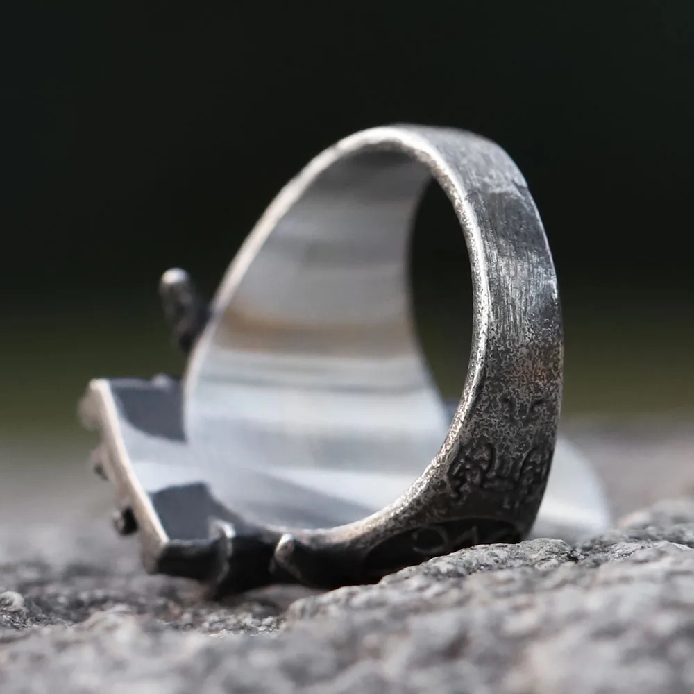 2023 new Vintage Ring Lucifer Satan Signet Ring For Men With Anubis Stainless Steel fashion punk Jewelry for Gift