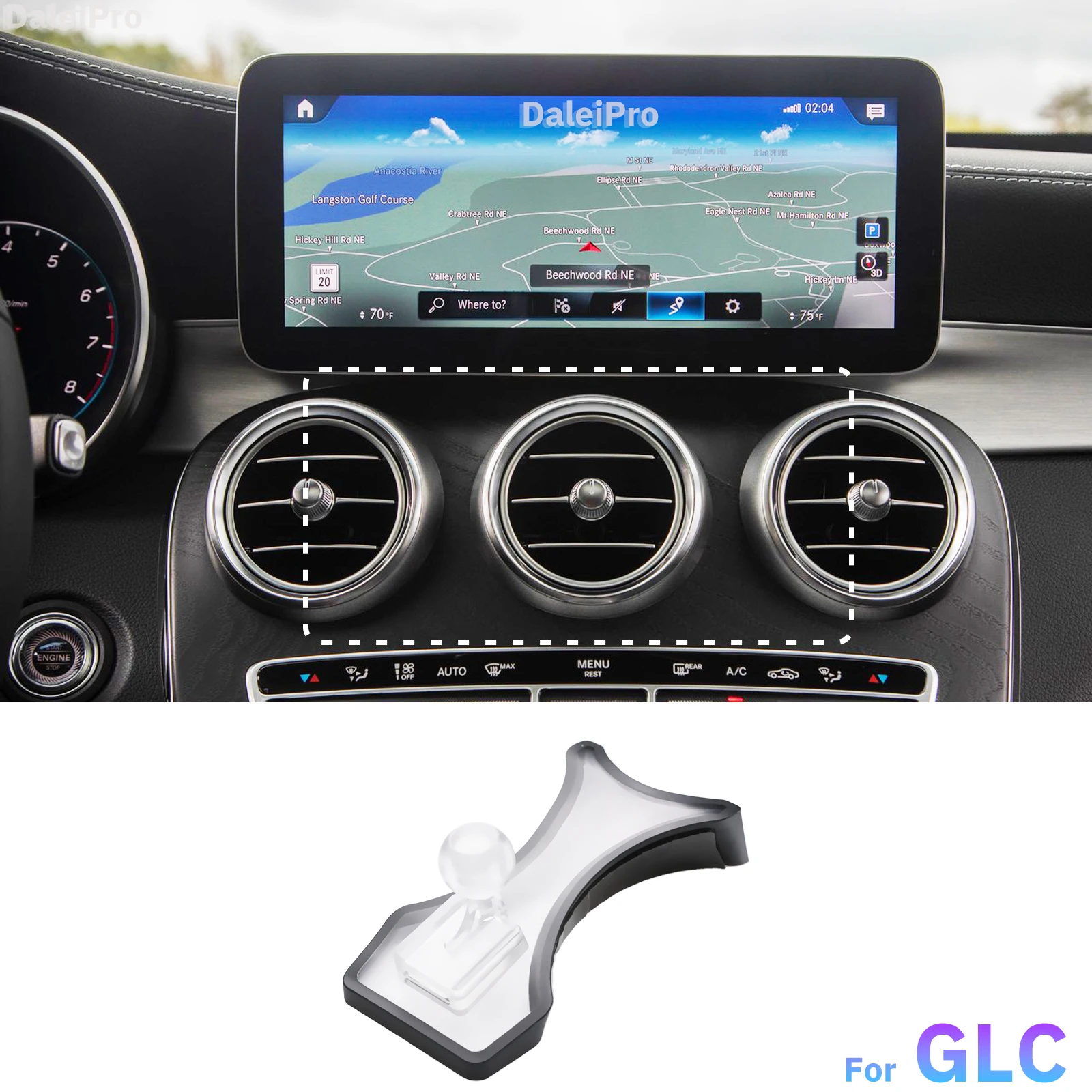 Suporte de telefone especial para mercedes-benz glc x253 2016 2017 2018-2022 carro de carregamento sem fio magnético magsafe titular carregador de car