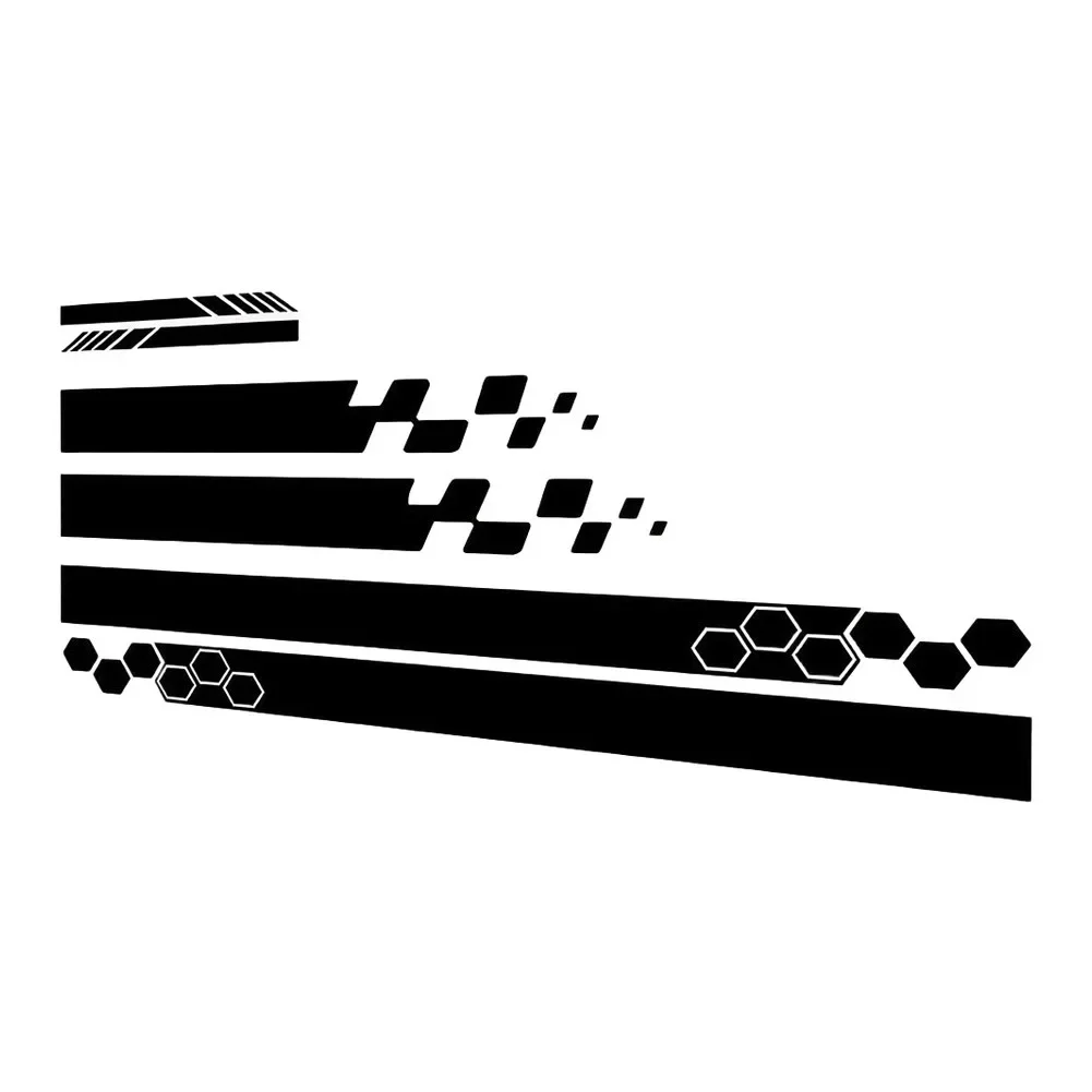 5PCS Vinyl Car Side Stickers With Racing Sports Decals For Auto Body Waterproof Long Lasting Decorative Stripes For Vehicles