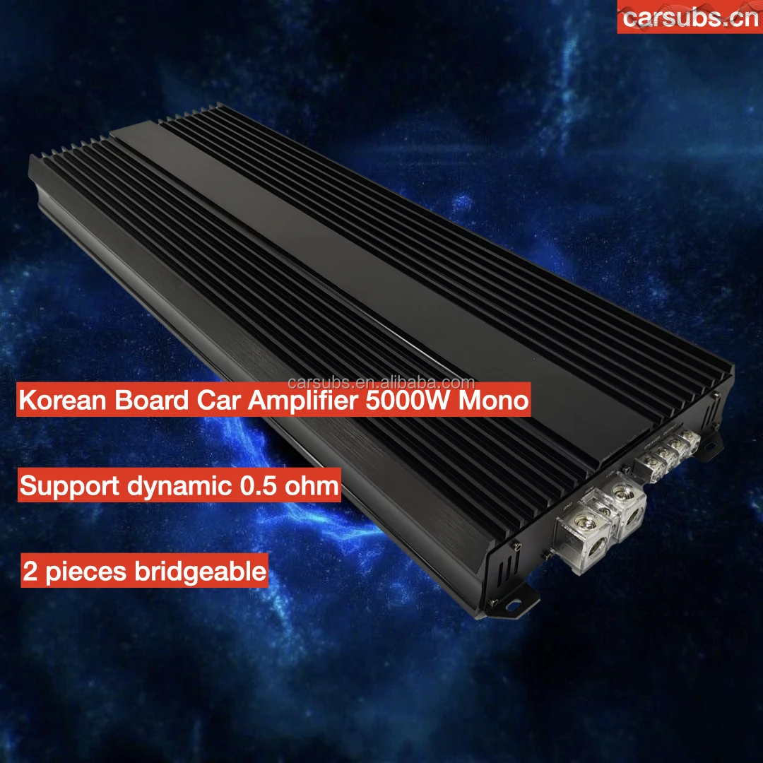 0.5 Ohm 5000W Car SPL Subwoofer Amplifier RMS 3000W 1 Ohm Half Bridge Strong Bass Class D Car Amplifier Monoblock
