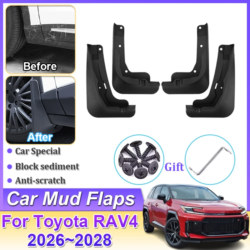 

Аксессуары для Toyota RAV4 XA60 2026 2027 2028, брызговики с защитой от брызг, передние и задние крылья автомобиля, чехлы на колеса, брызговики, автомобильные аксессуары