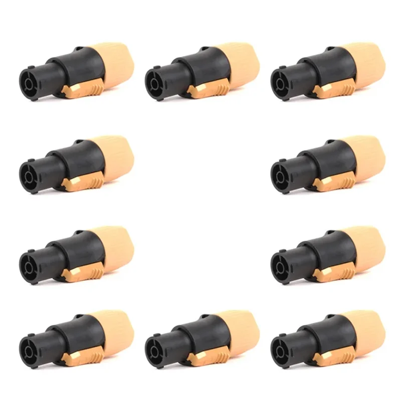 【حار بيع!】10 قطعة 3 دبابيس صحيح قفل موصل التوصيل جاك NAC3FX-W NAC3MX-W PA66 المواد IP65 الصف مقاوم للماء الأصفر