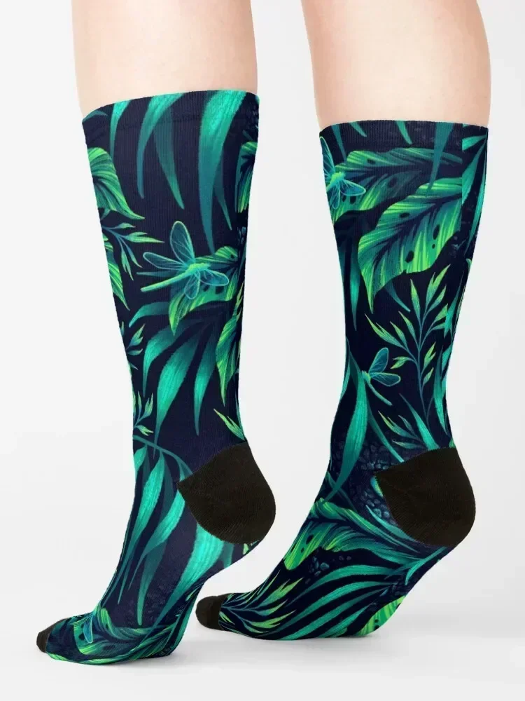 Jurassic Jungle - Emerald Green Socks christmass gift luxe soccer anti-slip Men Socks Women's