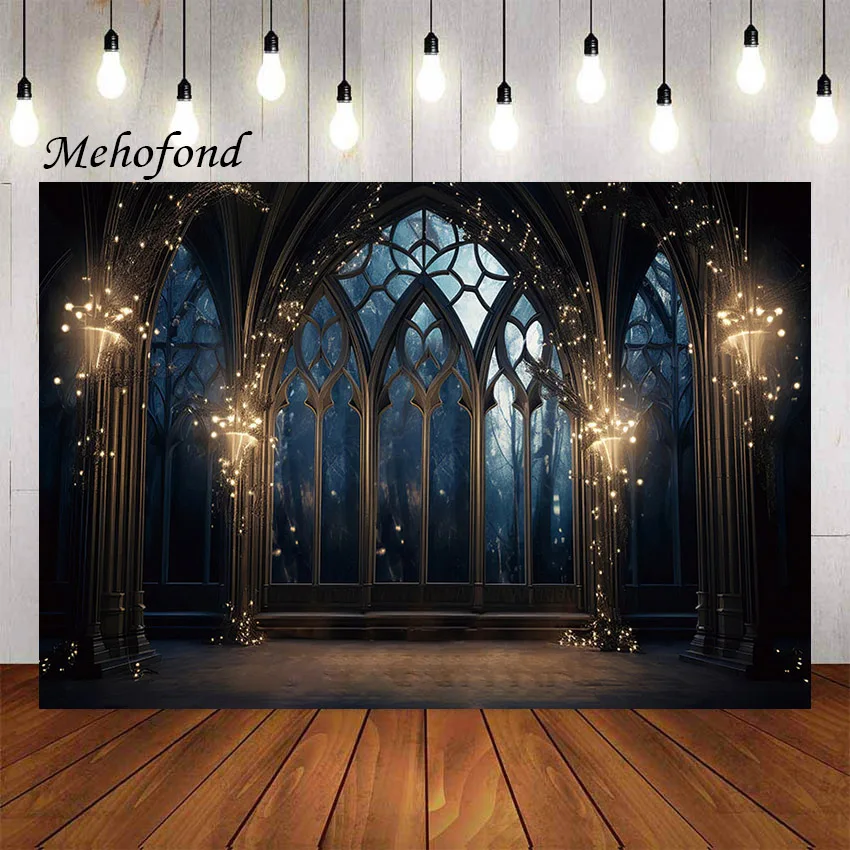 Mehofond Photography Background Vintage Castle Window Glitter Adult Birthday Party Pregnant Portrait Decor Backdrop Photo Studio