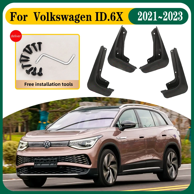 

Автомобильные брызговики для Volkswagen ID6X ID.6X, аксессуары VW ID 6X 2021 ~ 2023, автомобильные брызговики, передние и задние крылья, аксессуары