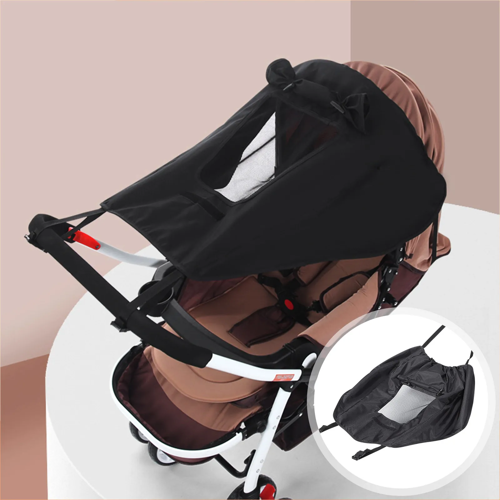 Baby Stroller Sunshade Multi-Purpose Breathable Canopy Rain Cover Uv Protection Insect Outdoor Stroller Shade