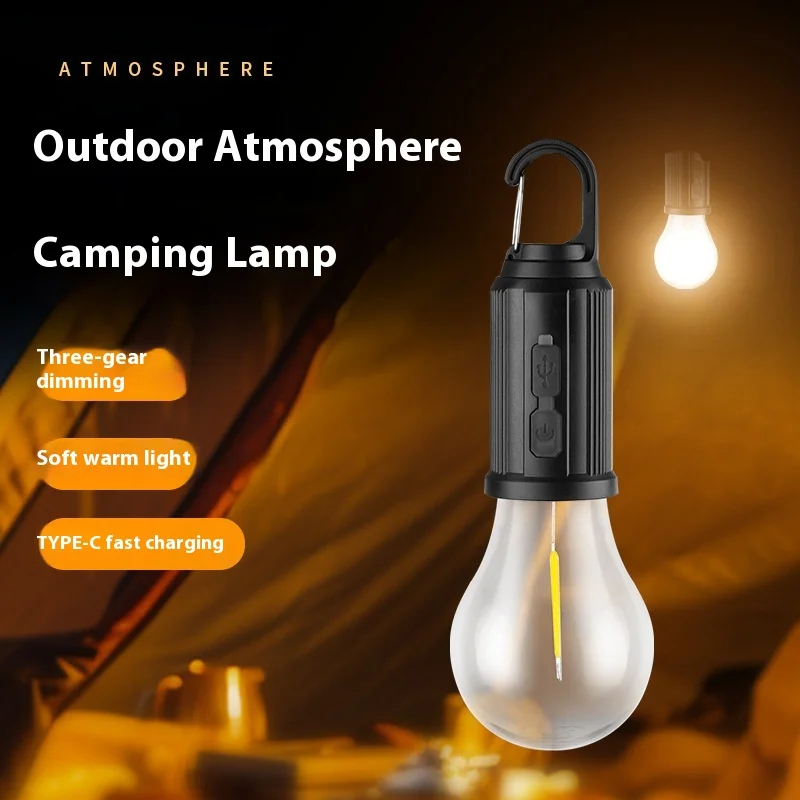 Solar Powered LED Camping Lamp USB Charging LED Lighting Lantern Waterproof Portable Handheld Lamp 100LM