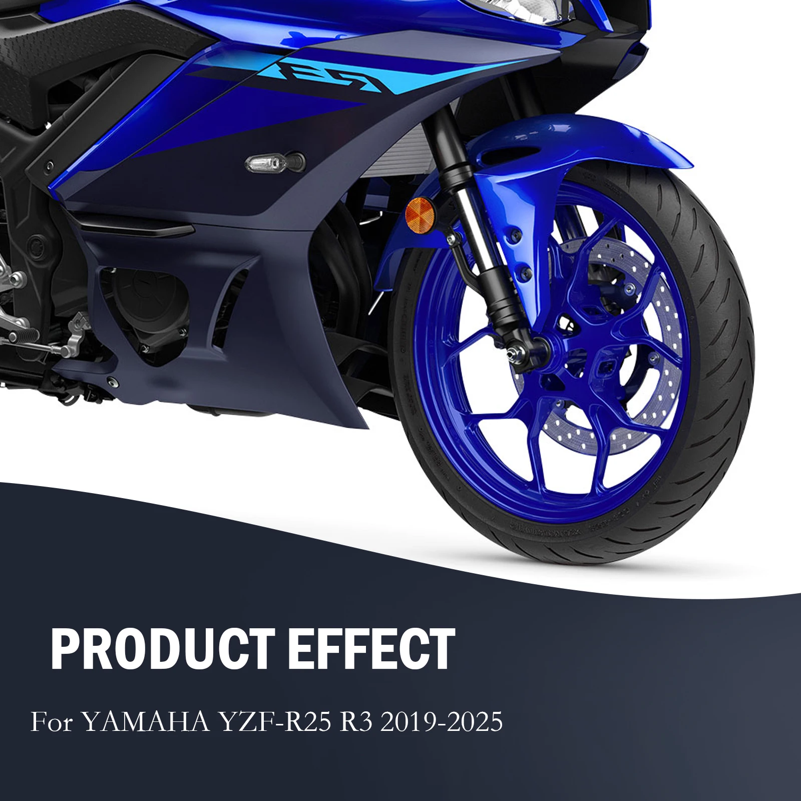 For Yamaha YZF-R3 YZF-R25 MT-03 MT-25 2019-2024 2020 2021 2022 Motorcycle ABS Carbon Fiber Pattern Front Fender Splash Guard
