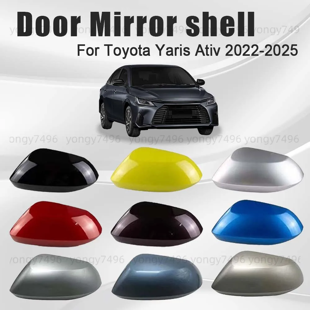 

Japanese Version Door Mirror Shell For Toyota Yaris Ativ 2022 2023 2024 2025 Car Rearview Accessories Replace Crystal Silver Red