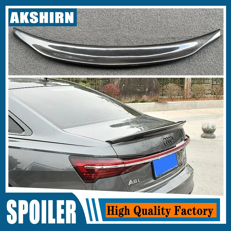 Car Rear Spoiler For A6 A6L C8 2019 2020 2021 2022 2023 Body Kit Carbon Fiber Splitter Diffuser Tail Wing Back Trunk Accessory 