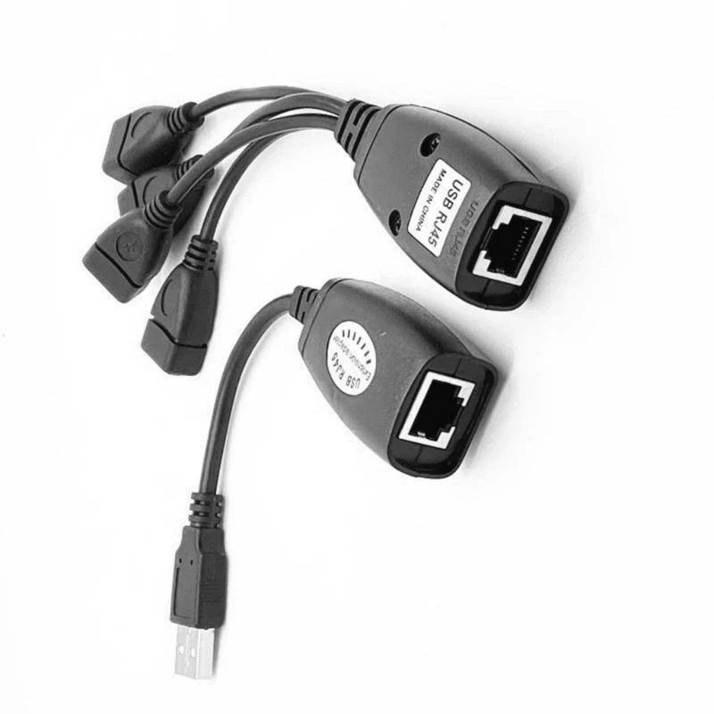 HX6A Plugs and Play USB Over Cat6 Cable USB RJ45 Extender with 50m Ranges for Printers, Camera Computers, Mobile Phones