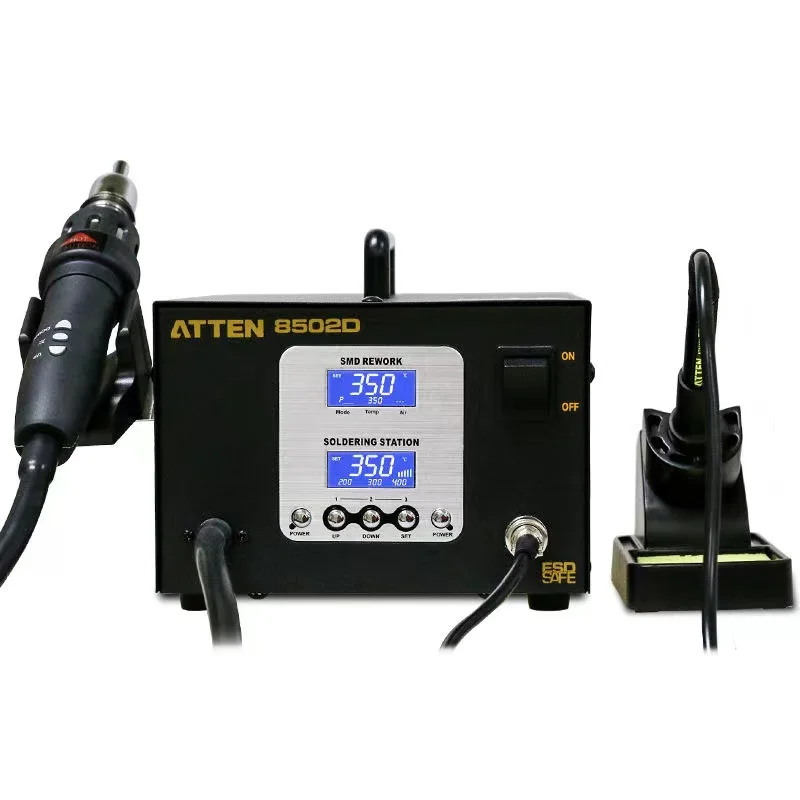 ATTEN AT8502D  Lead-free Anti-static 2 in 1 Hot air Rework and Soldering Iron Station Disassembly Welding Table