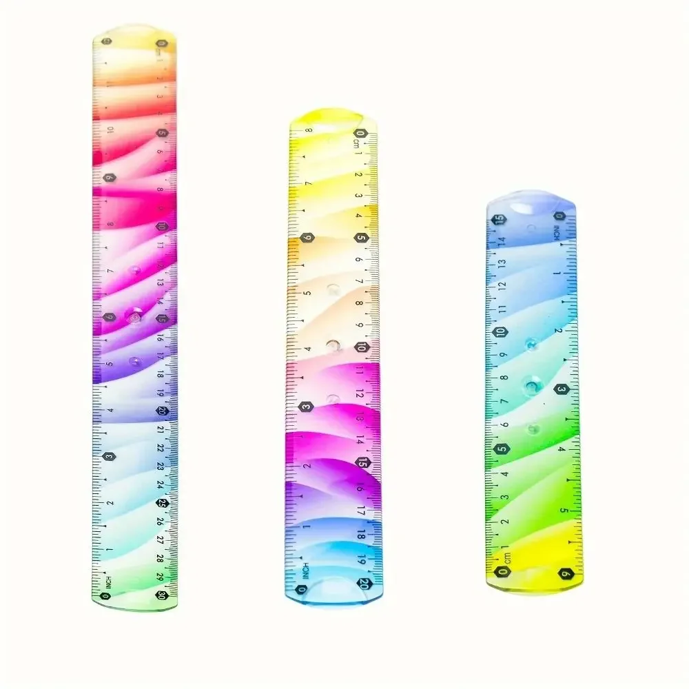 Ensemble de règles souples en plastique 20/30CM, règle droite librement pliable, outils de mesure de dessin flexibles, règle de mesure pour l'école et le bureau