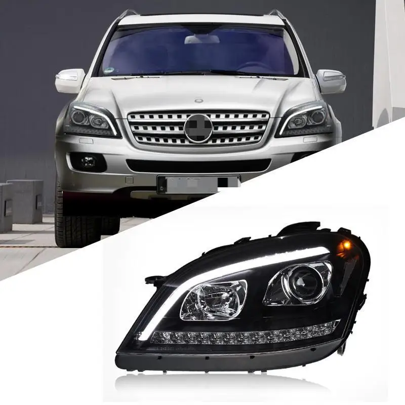 Auto For Mercedes-Benz W164 ML350 05-08 Headlights Modified LED Lens Head Lamp Daily Running Light For Benz