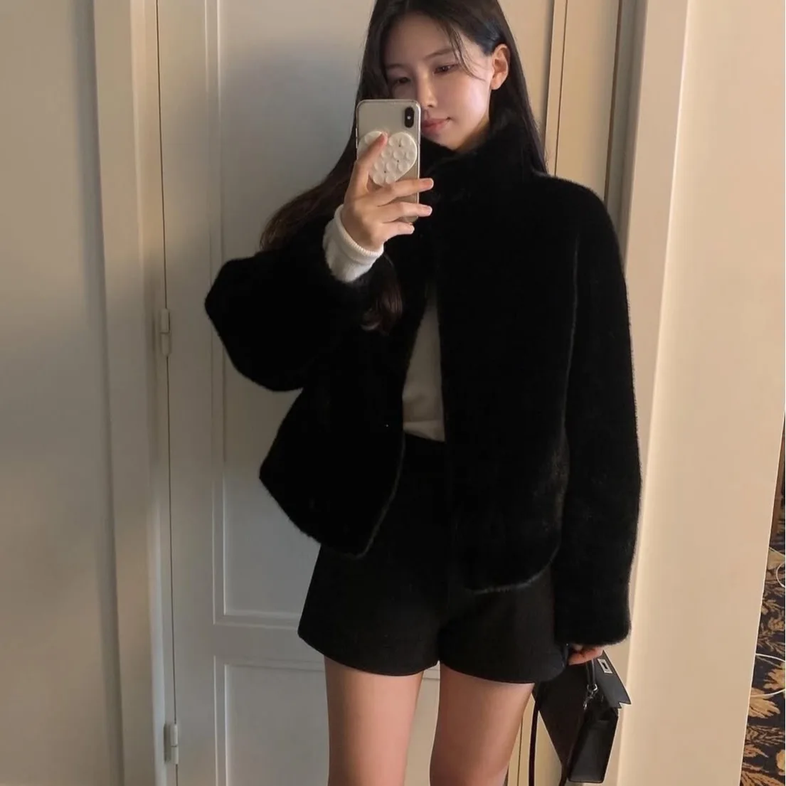 

Шикарное женское пальто из искусственного меха, простое тепло, осень-зима, новый дизайн, модная верхняя одежда, видение-стойка Long Sve