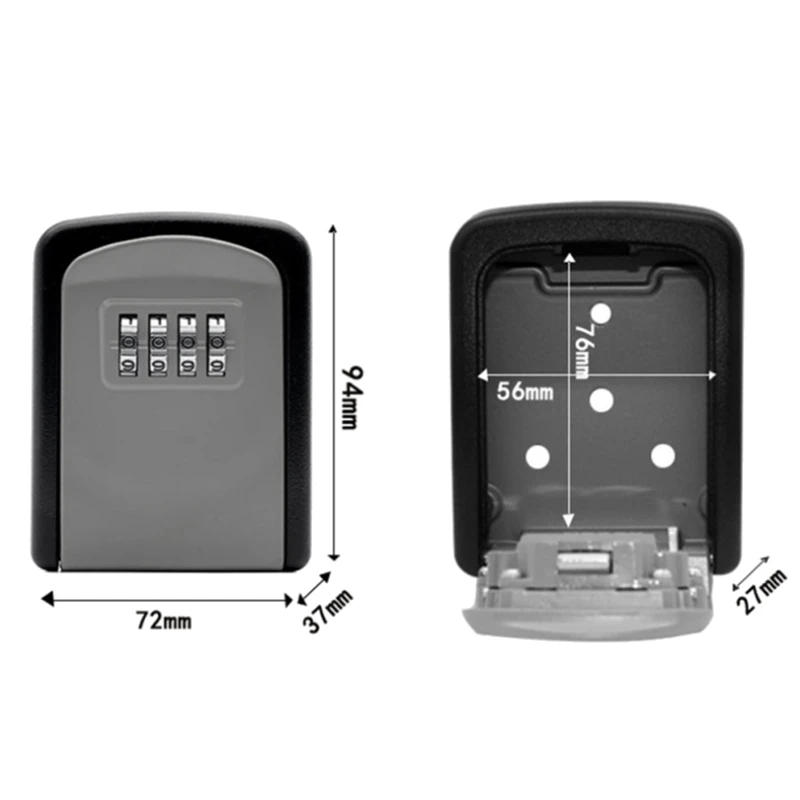 กล่องล็อคกุญแจติดผนังโลหะผสมสังกะสีกุญแจตู้เซฟ Weatherproof 4 Digit COMBINATION Key Storage LOCK กล่องในร่มกลางแจ้ง