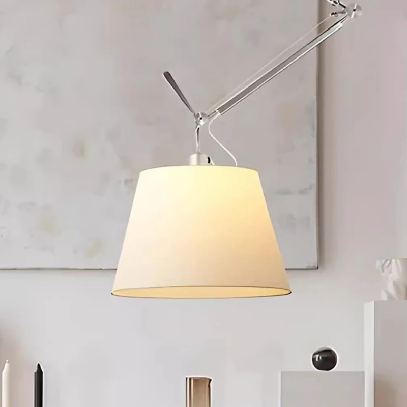 

Aluminium LED Chandelier Bar Counter Study Room Pendant Light Rocker Arm Home Minimalist Lighting Lamps Parchment Ceiling Lights